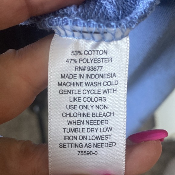 a.n.a. Lightweight Sweatshirt Bandana Print Blue White Elastic Waist Sz XL NWT - Picture 5 of 5